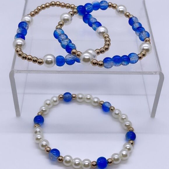 NWT Wool + Pepper Co. Glass Beaded Bracelet Stack - Picture 4 of 4